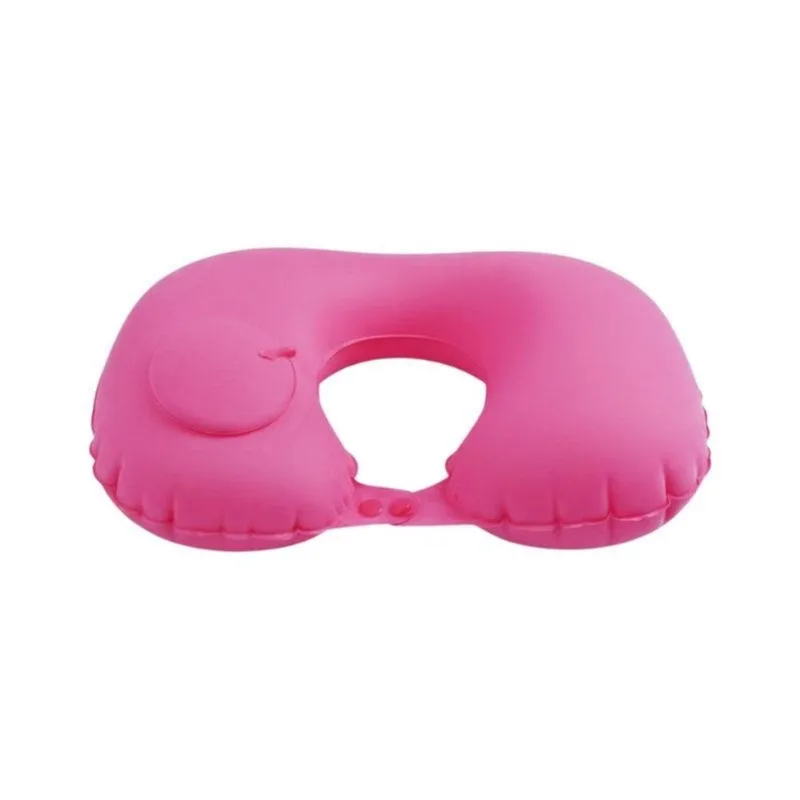Kit com 02 Almofada de Pescoço Inflável Rosa com Inflador
