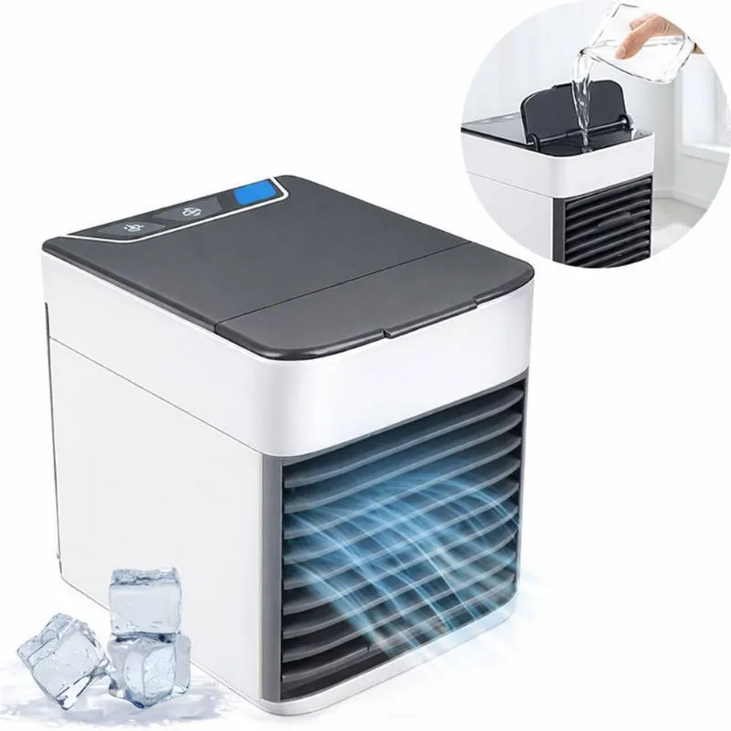 Mini Ar Climatizador Usb 500ml Umidificador E Ventilador Branco Para Quarto Sala Ou Escritório