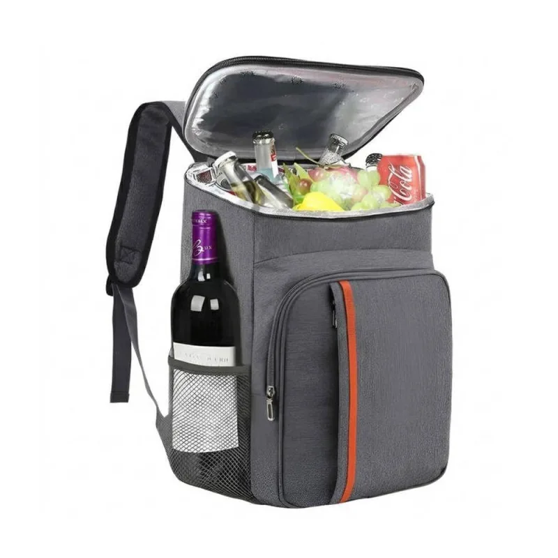 Mochila Térmica Viagem Impermeável com Bolsos e Alças Cinza - OUTRAS