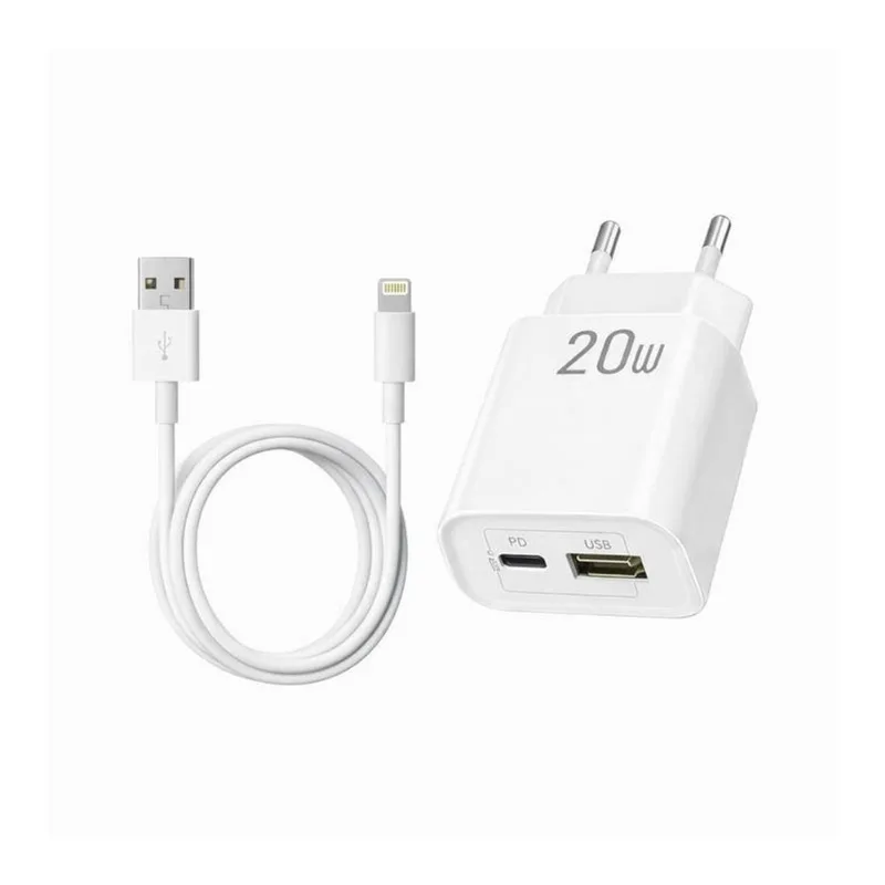 Kit Carregador Turbo 20w + Cabo Lightning Duplo Carregamento