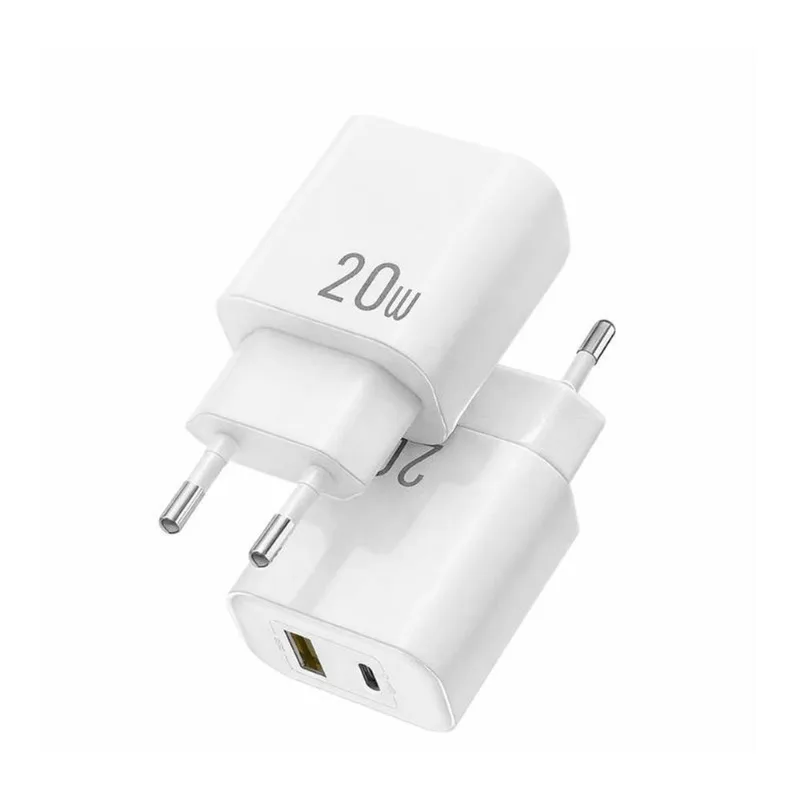 Kit 02 Carregador Turbo 20w USB + Tipo-C Duplo Carregamento