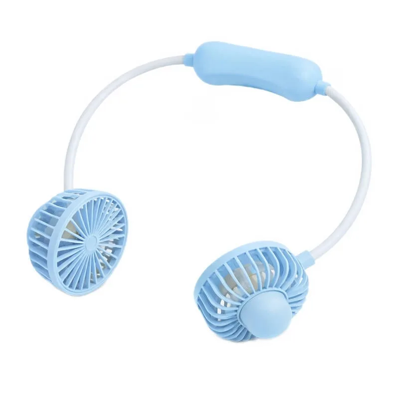 Ventilador de Pescoço Azul Portátil Recarregável Flexível - B2
