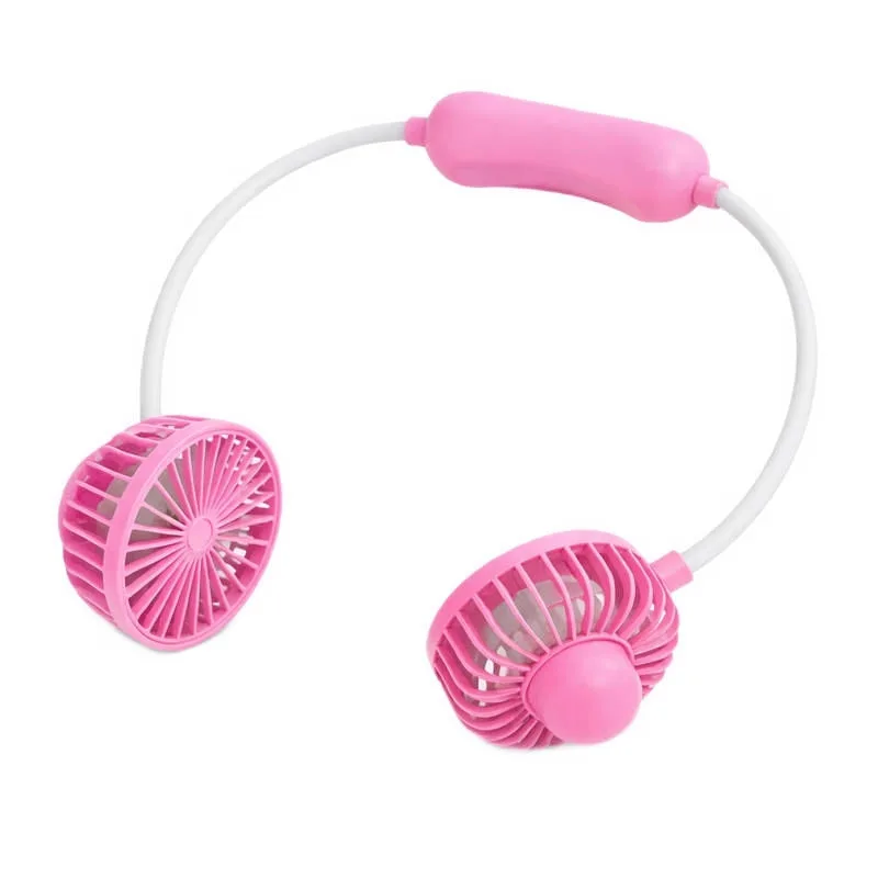 Ventilador de Pescoço Rosa Portátil Recarregável Flexível - B2