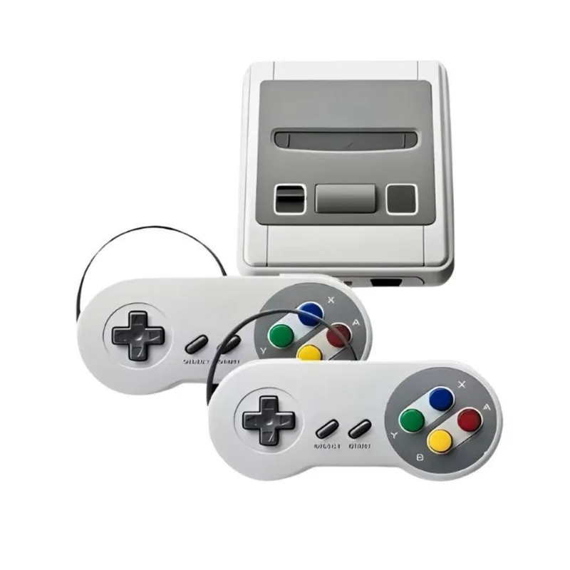 Console Retrô Super Mini SFC 620 Jogos Com 2 Controles Com Fio Bivolt