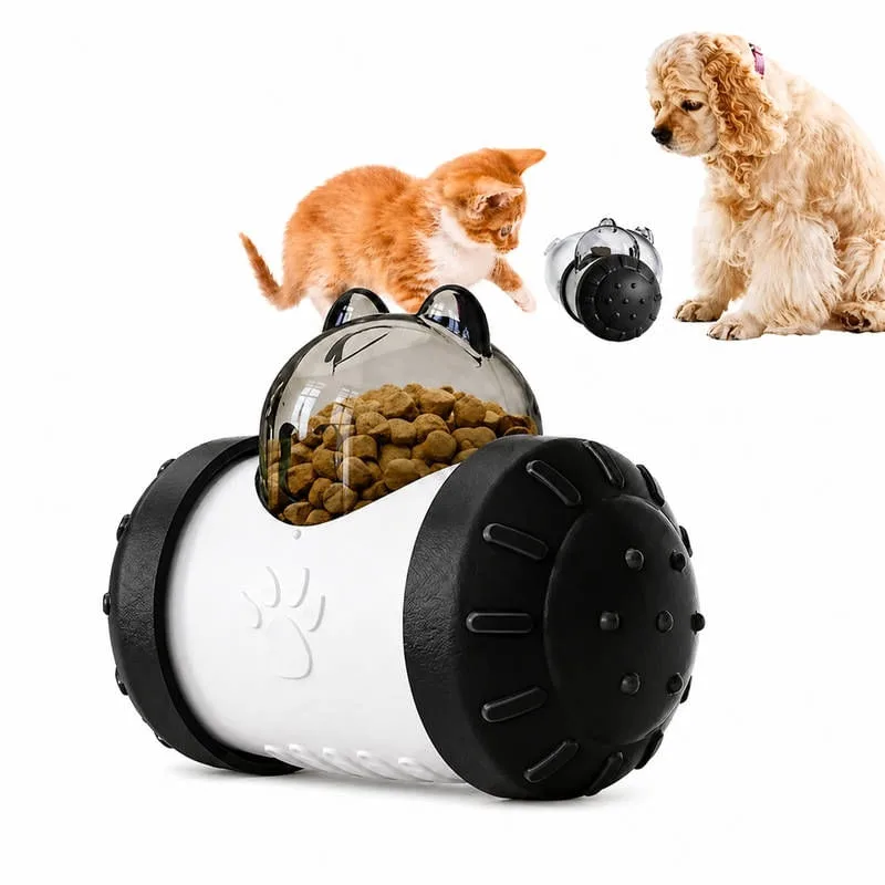 Dispensador de Ração Pets Preto Interativo para Cães e Gatos - Genérico
