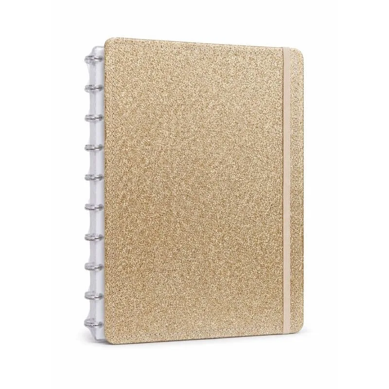 Caderno Dourado 80 Folhas Reposicionáveis Capa Dura M - Disko