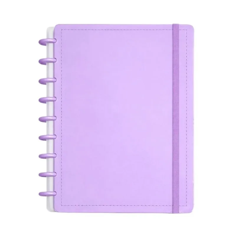 Caderno Lilás 80 Folhas Reposicionáveis Capa Dura M - Disko