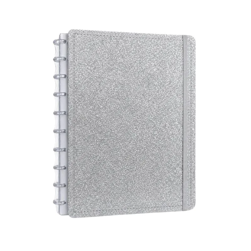 Caderno Prata 80 Folhas Reposicionáveis Capa Dura M - Disko