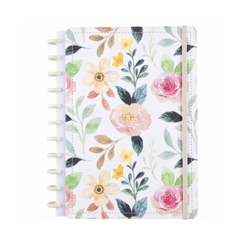 Caderno White Garden 80 Folhas Reposicionáveis Capa Dura M - Disko