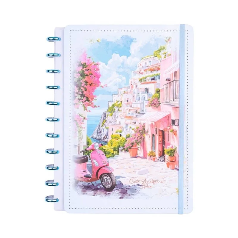 Caderno Itália 80 Folhas Reposicionáveis Capa Dura M - Disko