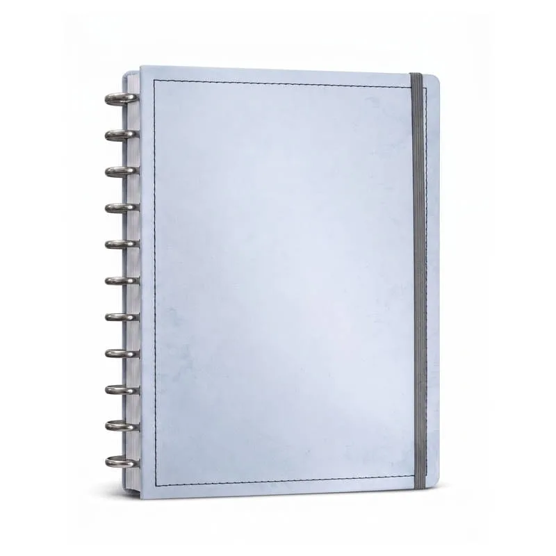 Caderno Cinza Claro 80 Folhas Reposicionáveis Capa Dura G - Disko