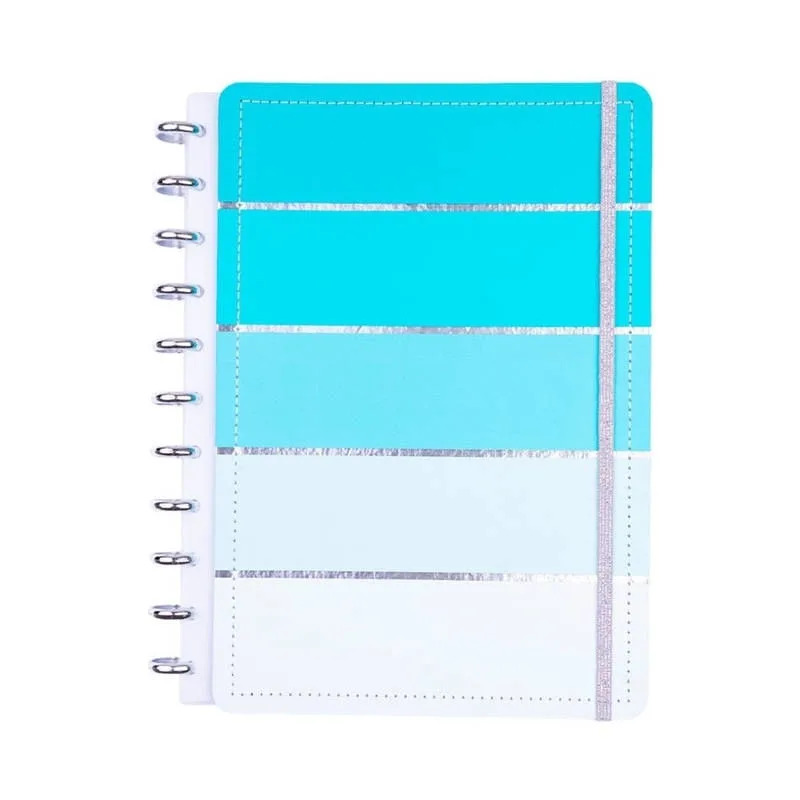 Caderno Listras Acqua 80 Folhas Reposicionáveis Capa Dura G - Disko