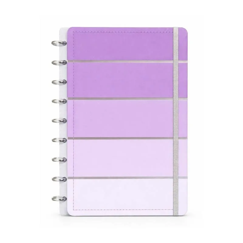 Caderno Listras Lilás 80 Folhas Reposicionáveis Capa Dura G - Disko