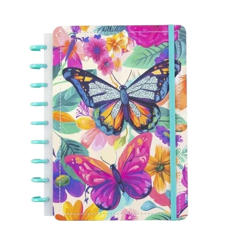 Caderno Butterfly 80 Folhas Reposicionáveis Capa Dura G - Disko