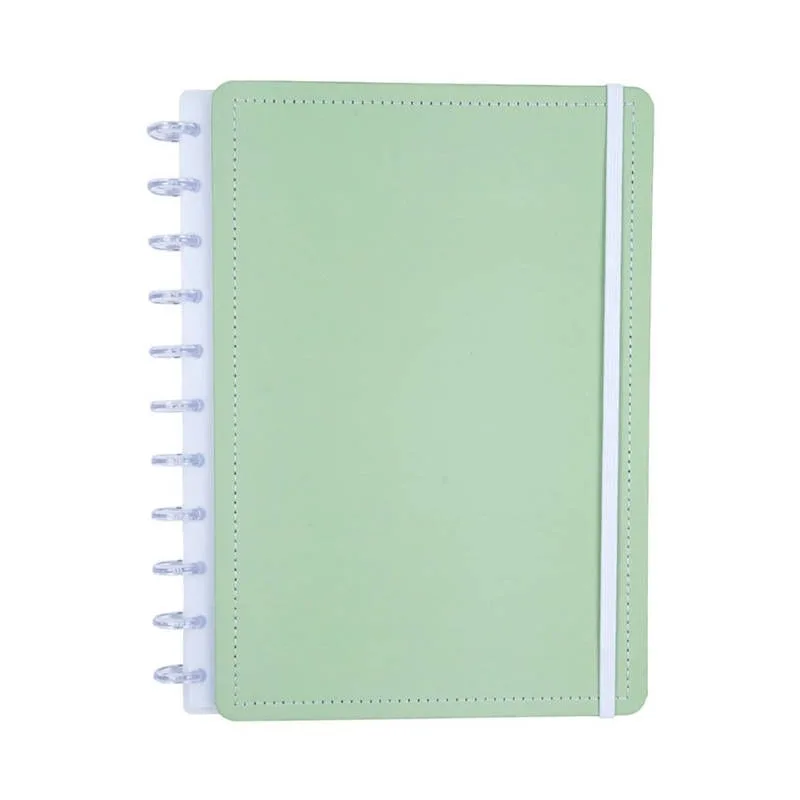 Caderno Pistache 80 Folhas Reposicionáveis Capa Dura G - Disko
