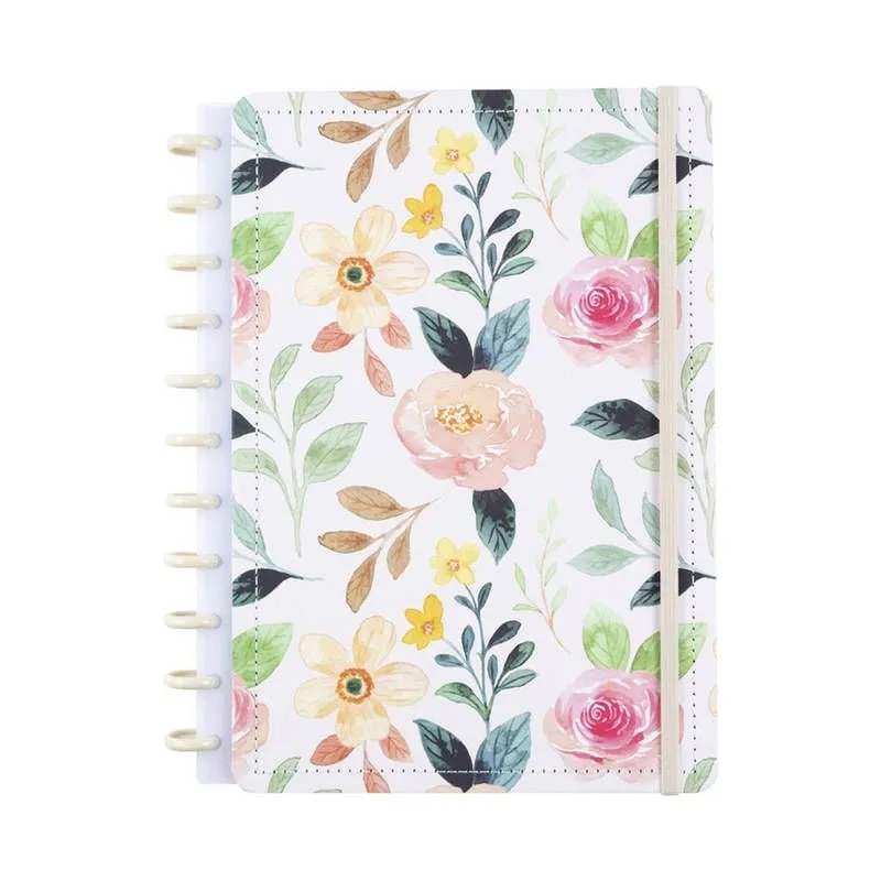 Caderno White Garden 80 Folhas Reposicionáveis Capa Dura G - Disko