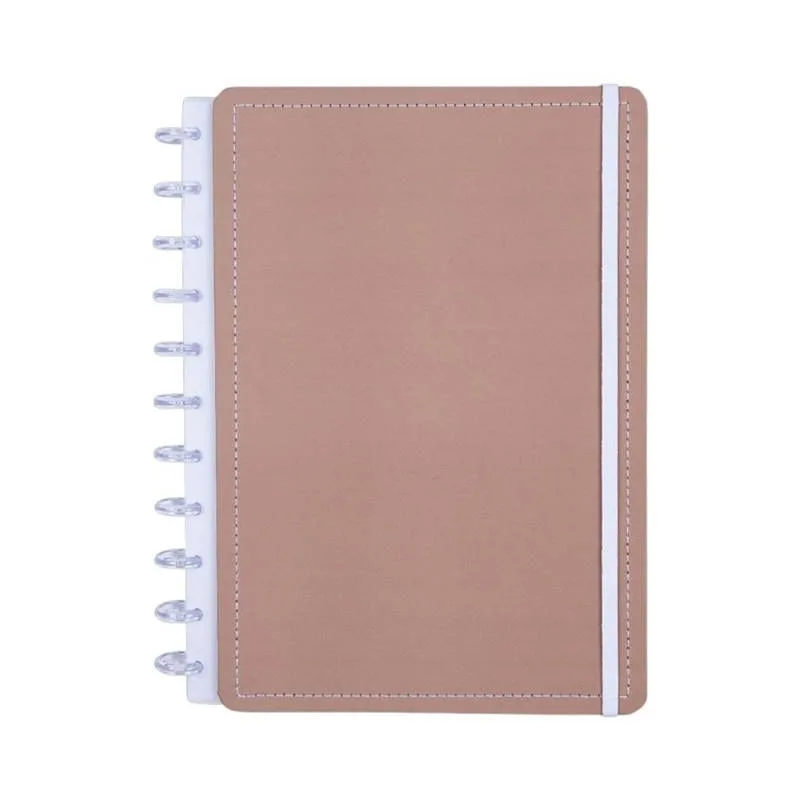 Caderno Mocha Bege 80 Folhas Reposicionáveis Capa Dura G - Disko