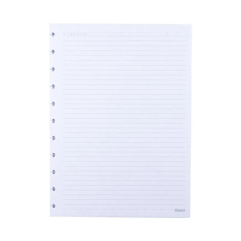 Refil com 150 Folhas Pautadas Caderno G Disko Reposicionável - Disko