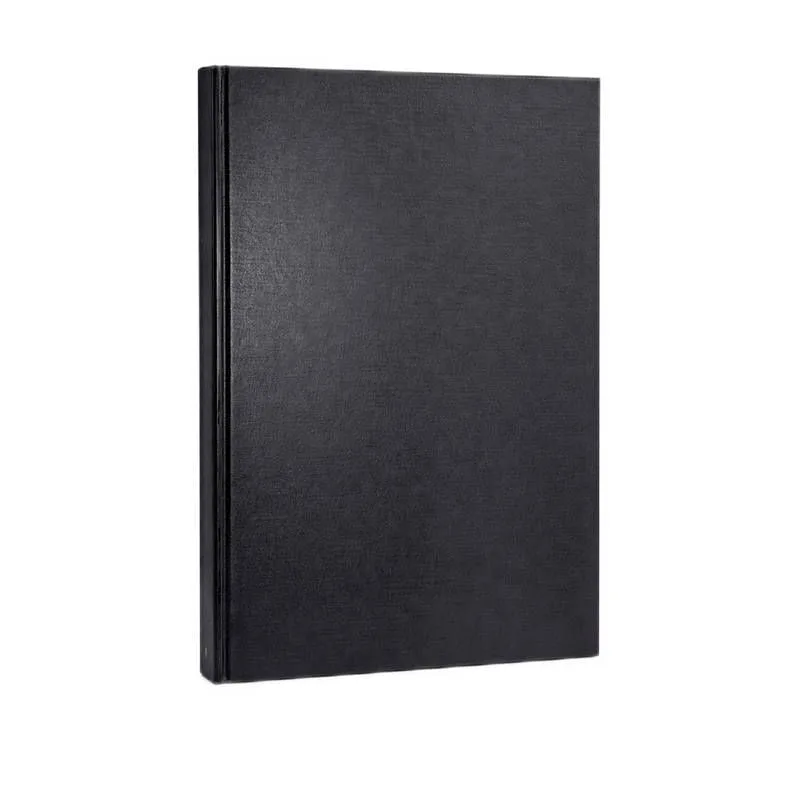 Caderno Preto 30cm Grande 200 Folhas Numerado de 01 a 200 - Animativa