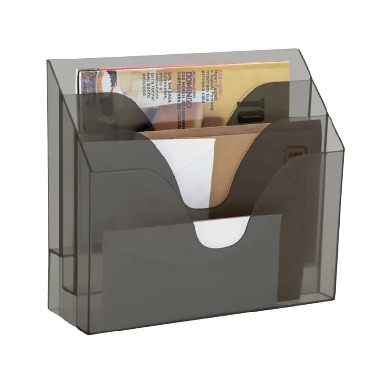 Kit 03 Organizador Triplo Office Preto Fumê 03 Divisões - MAXCRIL