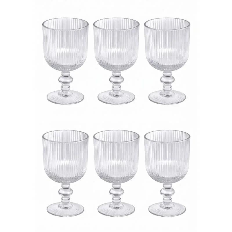 Jogo com 06 Taças de Vidro 380ml Athens Transparente - FRATELLI