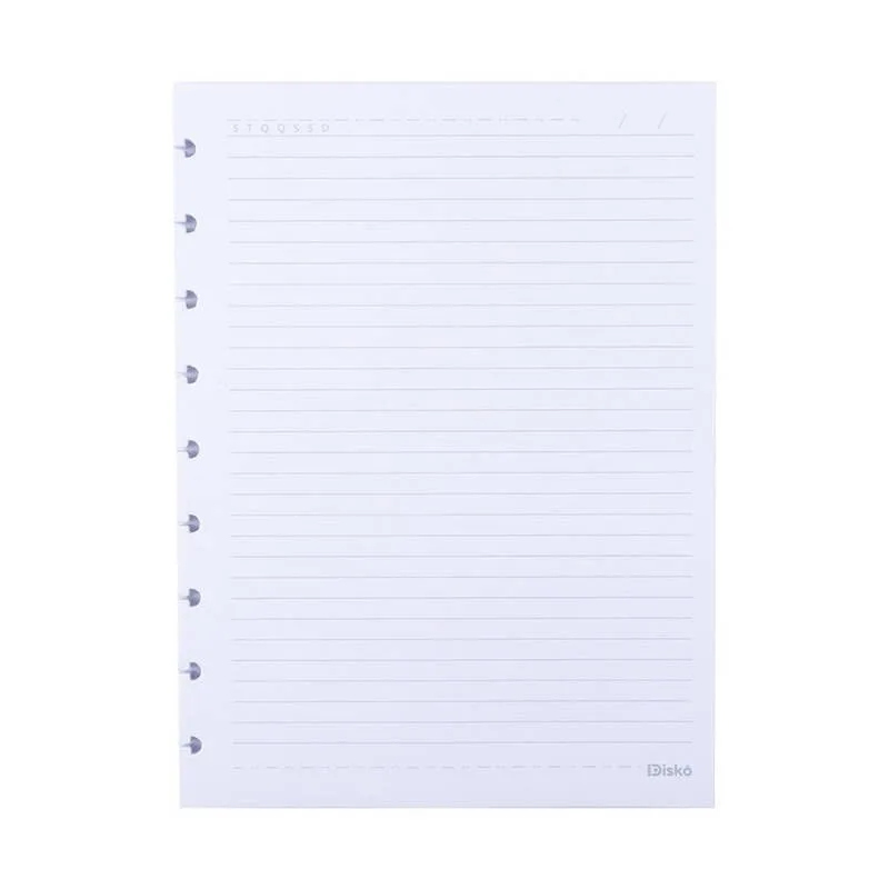 Refil com 150 Folhas Pautadas Caderno M Disko Reposicionável - Disko