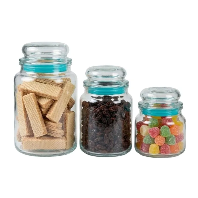 Kit 09 Pote de Vidro Vedação Hermética 350ml / 550ml / 760ml - FRATELLI