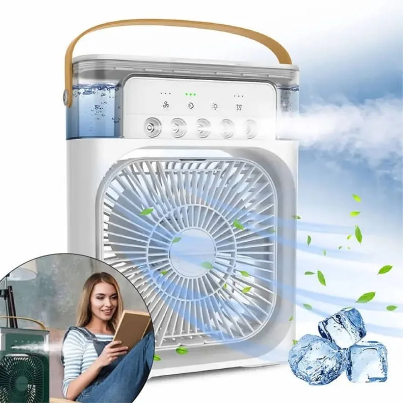 Ventilador Branco Portátil com Climatizador USB 400ml 10w - BLACK BULL