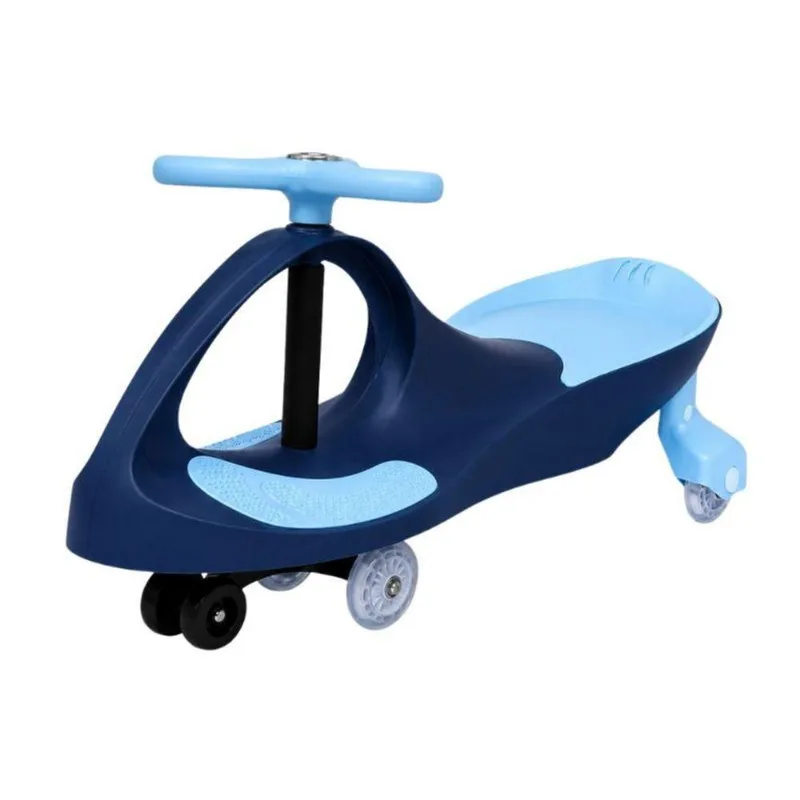Carrinho Infantil Super Car Com Led E Volante 360 Graus Azul Unitoys 79cm