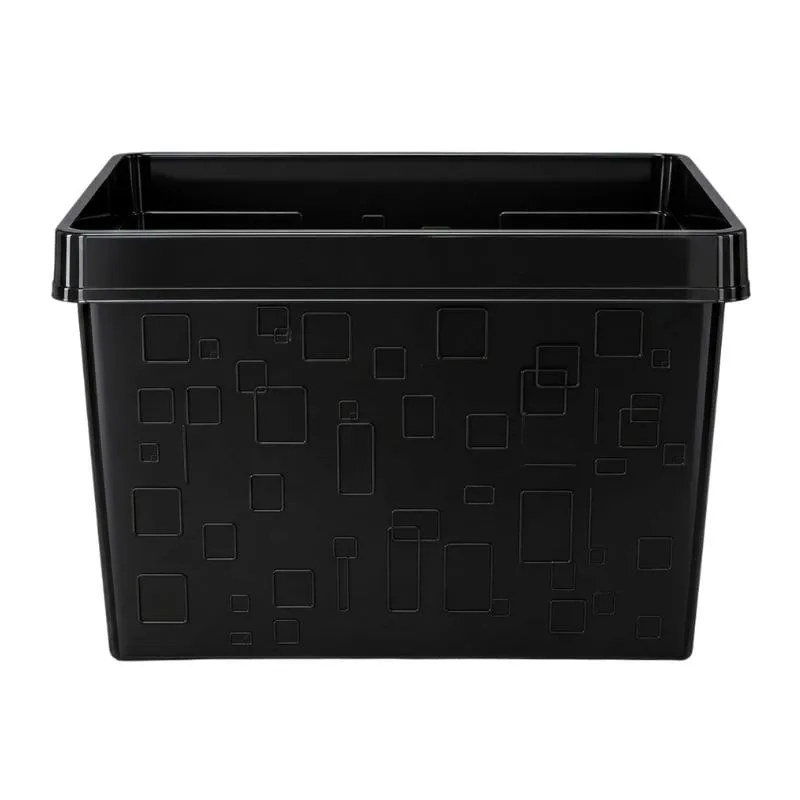 Kit 03 Caixa Multiuso Organizador Retangular 34 Litros Preto - DELLO