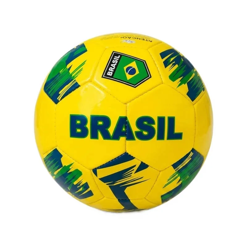 Kit 06 Bolas de Futebol Brasil Número 05 Amarela com Verde - APS