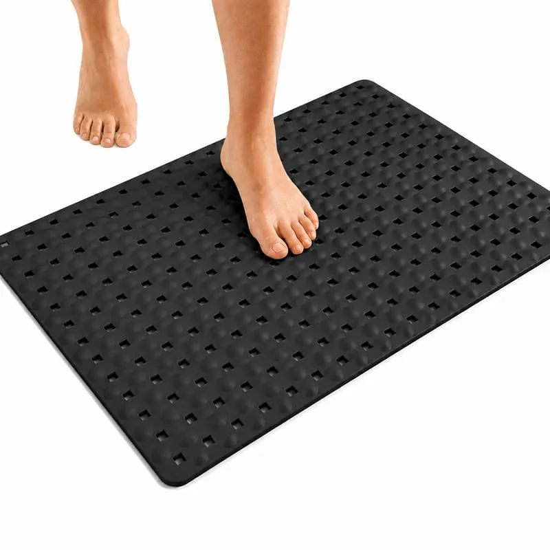 Tapete de Banheiro Preto Antiderrapante para Box com Ventosa - B2