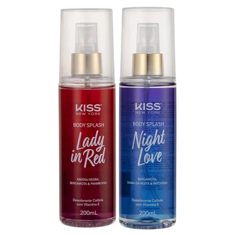 Kit Body Splash Lady In Red + Night Love Kiss New York 200Ml
