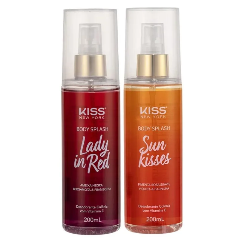 Kit Body Splash Lady In Red + Sun Kisses Kiss New York 200Ml