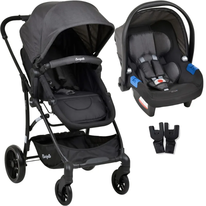Carrinho de Bebe com Bebe Conforto Burigotto Convert Dark Grey
