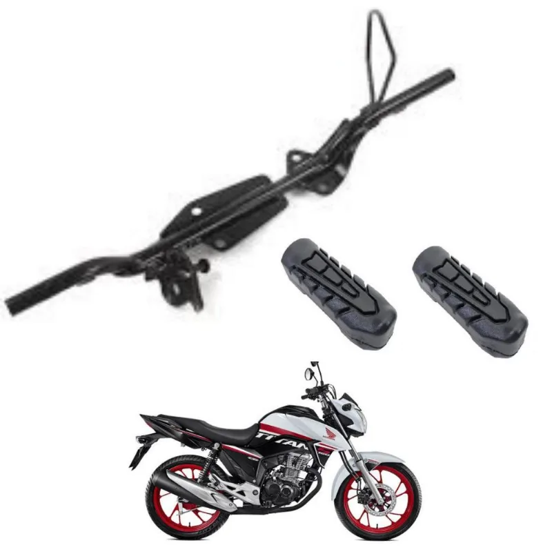 Estribo Pedal Apoio E Borracha Honda Cg Titan Fan 160 Todas