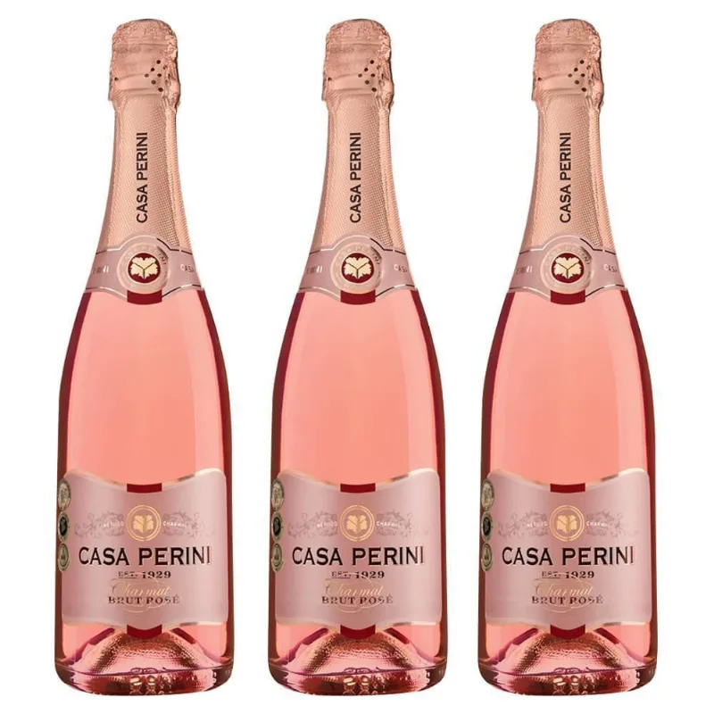 Kit 03 Unidades Espumante Casa Perini Brut Rosé 750Ml