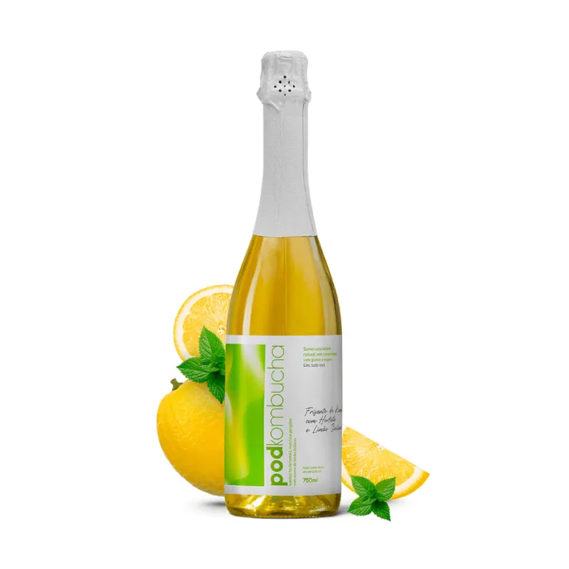 Frisante de Kombucha Limão Siciliano e Hortelã Pod 750ml