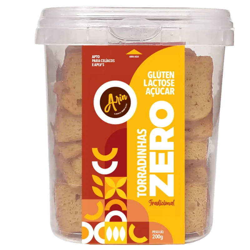 Torrada Arin Tradicional Sem Glúten e Sem Lactose 200g