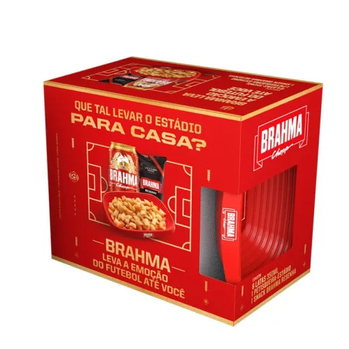 KIT CERVEJA BRAHMA 350ML 6UN PETISQ SALG CHURR 50G - BRAHMA