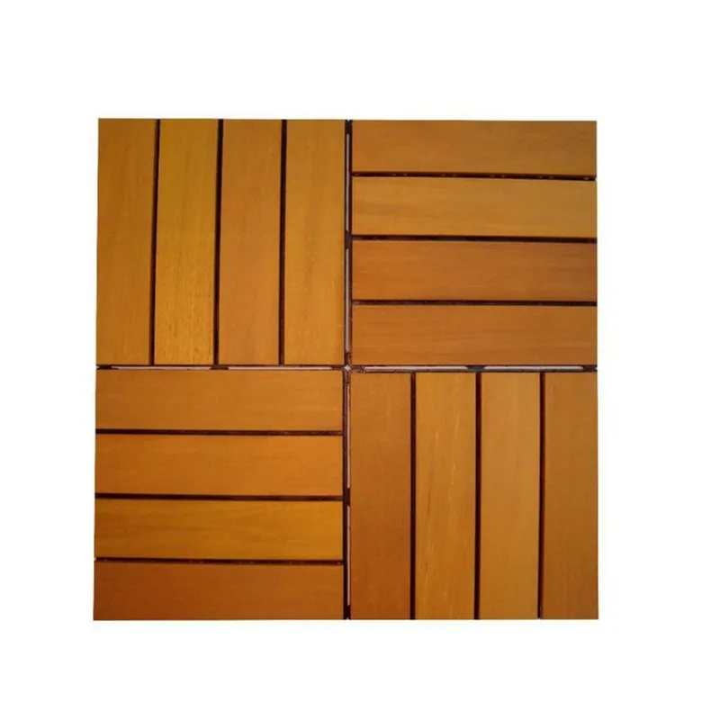 Deck Modular Garapeira Base Plastica Kit 12 Un 29Cm X 29Cm