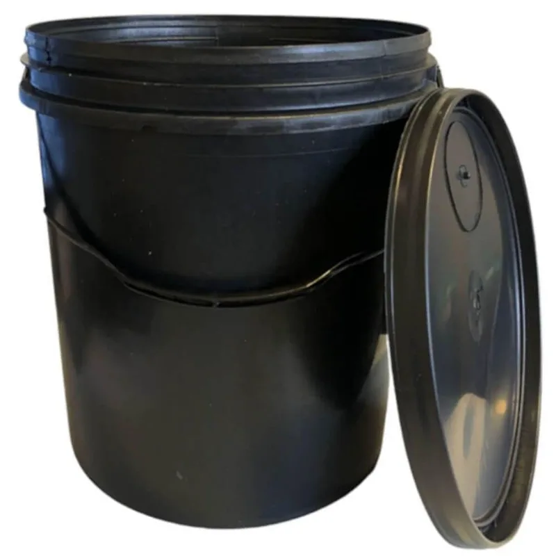 Balde Com Tampa Preto Reciclado 16 Litros - 57 - Rs Plast