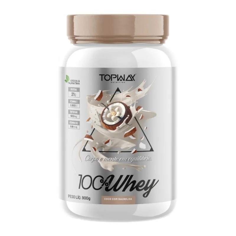 WHEY PROTEIN TOPWAY COCO E BAUNILHA 900G