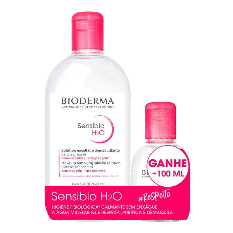 Kit Água Micelar Bioderma Sensibio H2O 500ml + 100ml