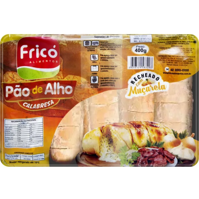 Pão de Alho Fricó Calabresa Bandeja Resfriado 400g