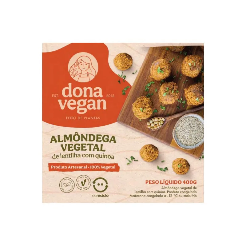 Almôndega Dona Vegan Lentilha c/ Quinoa 400g