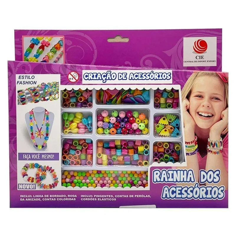 Brinquedo Kit Criação De Acessórios Pulseira Colar Pingente - OUTRAS
