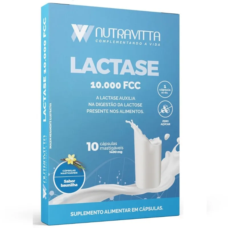 Enzima Lactase Nutra Vitta 10 000 FCC 10 Cápsulas NUTRA VITTA LACTASE 10 000FCC 10CAP