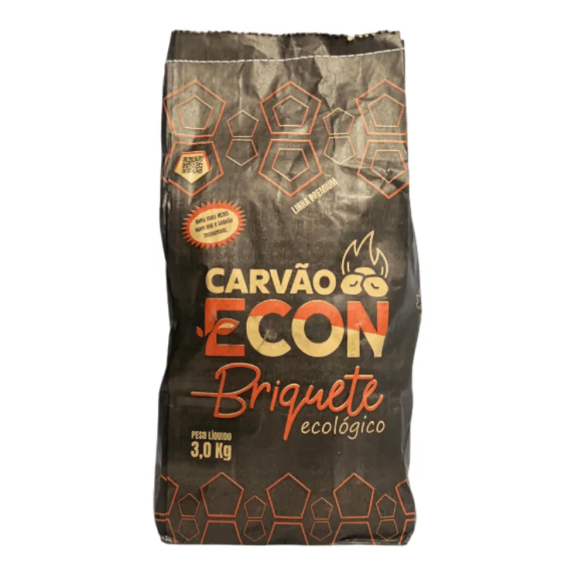 Carvão Econ Briquete 3Kg - ECON BRIQUETE