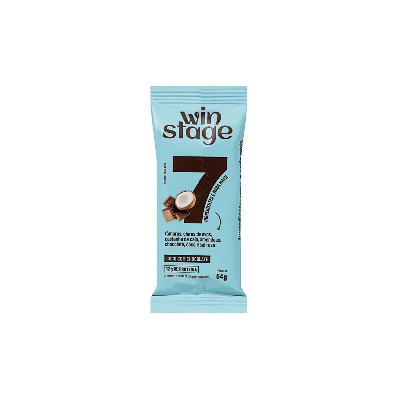 Barra De Proteína Coco E Chocolate Zero Açúcar Winstage 54g - Não Informado